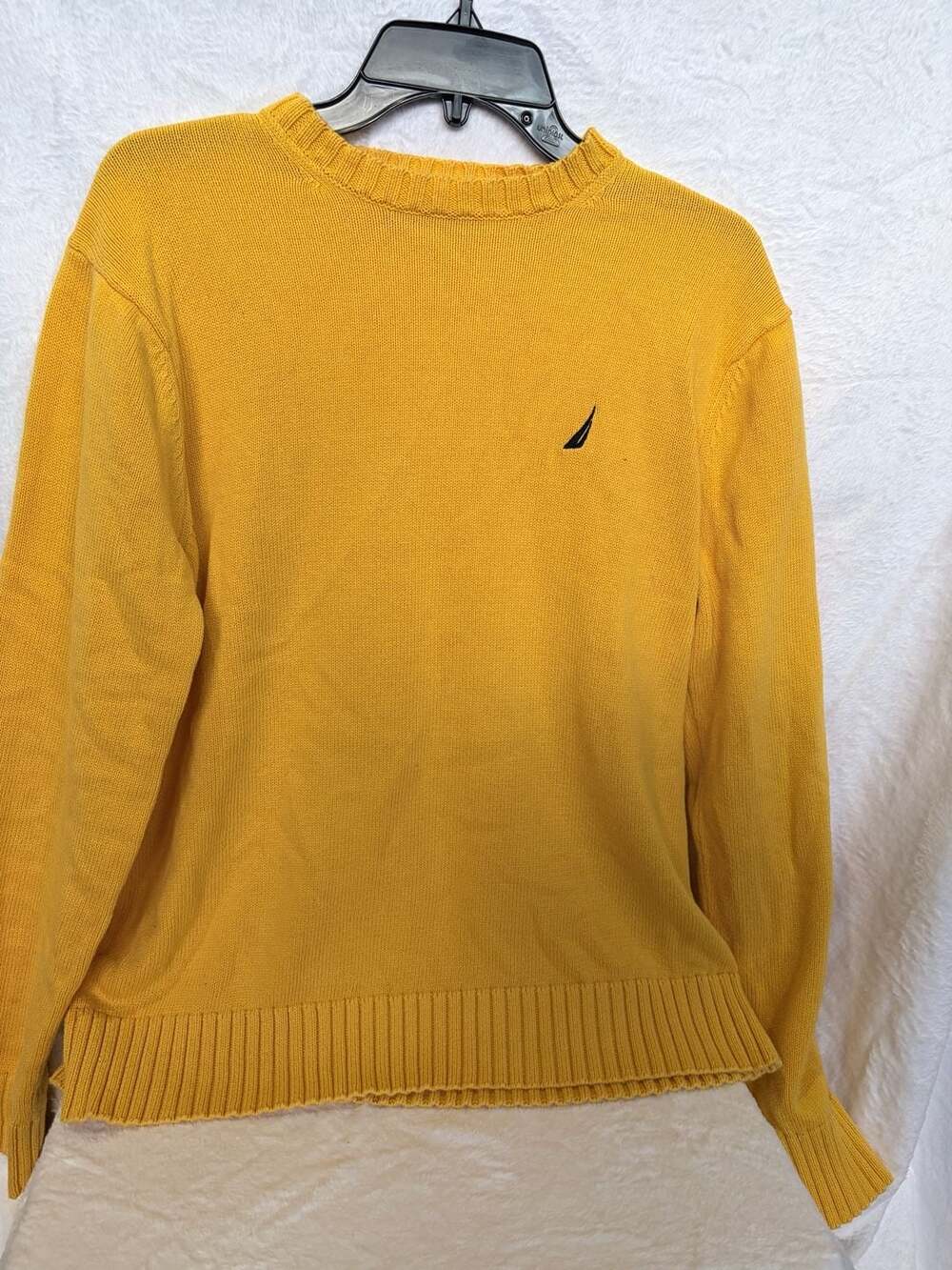 Nautica Cotton Sweater Size M Yellow Crewneck